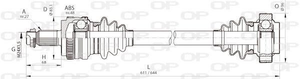 OPEN PARTS Приводной вал DRS6365.00